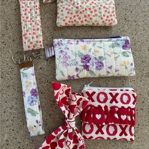 Floral and Heart Patterned Clutch Set